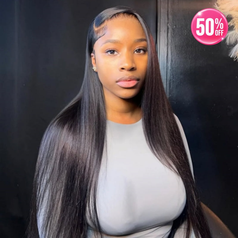 "Mini Knotless" 13x6 HD Lace Super Pre-Plucked Hairline High Density Wig - Straight