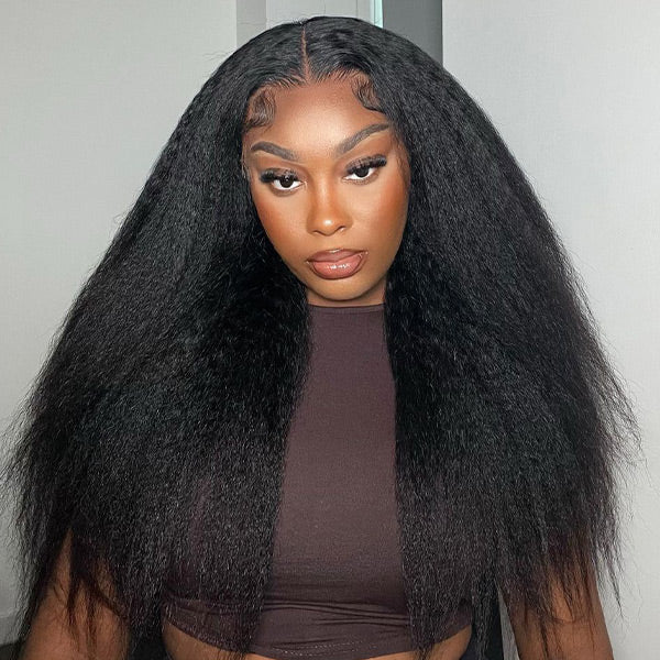 Upgraded "Mini Knotless" Full Lace/Whole Lace No Mesh Wig Kinky Stright