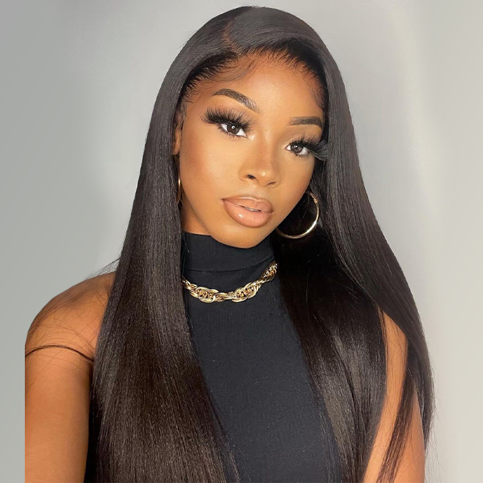 “Mini-Knotless” 9X6 Drawstring Swiss Lace Wig - Light Yaki Straight