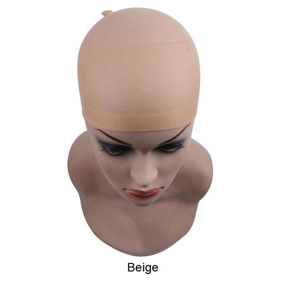 2 Pieces/Pack Stretch Mesh Wig Cap - beige