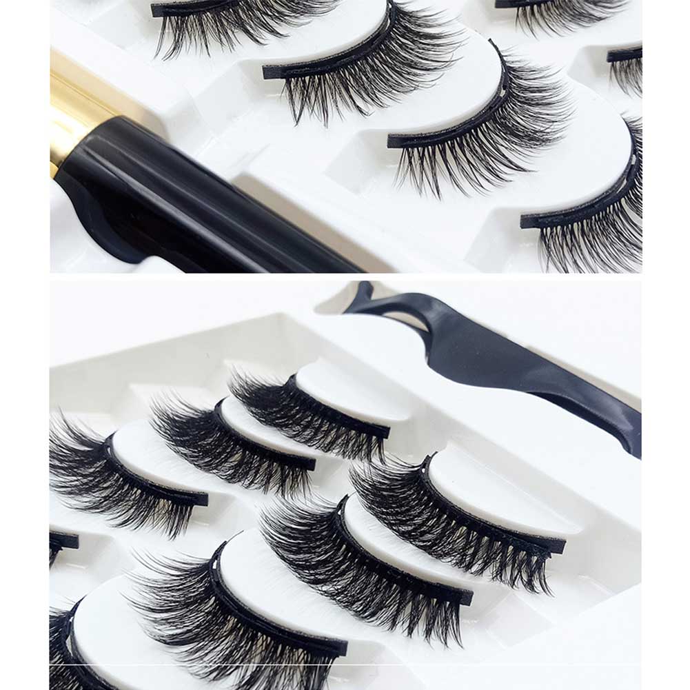 OHSHEELA 10 Pairs Magnetic Eyelashes and Eyeliner Set Glue-free Eyelash