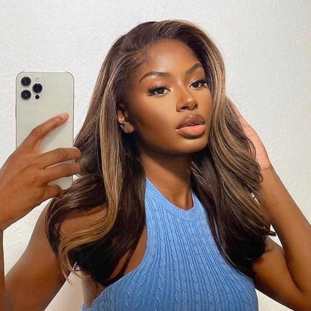 SUPER Pre-Plucked Hairline Swiss Lace Highlight Body Wave Lace Wig