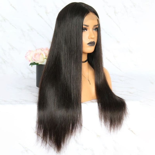 360 Fake Scalp Lace Frontal Wig Human Hair Bleach Knots