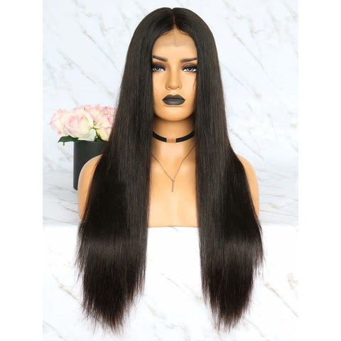 360 Fake Scalp Lace Frontal Wig Human Hair Bleach Knots