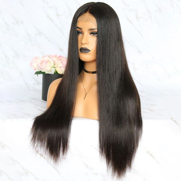 360 Fake Scalp Lace Frontal Wig Human Hair Bleach Knots