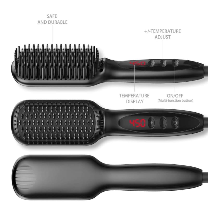 Anti Scald Ionic Ceramic Straightener Brush - US