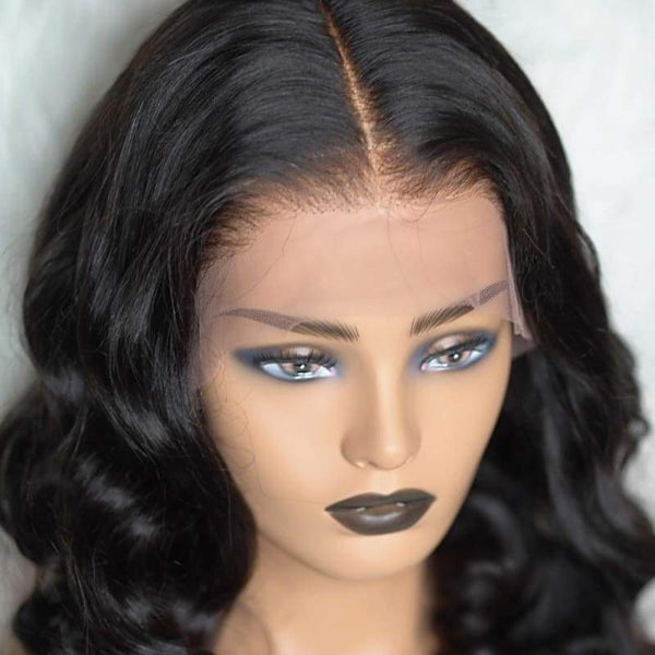 Brazilian Body Wave 360 Fake Scalp Lace Frontal Wig Human Hair Bleach Knots