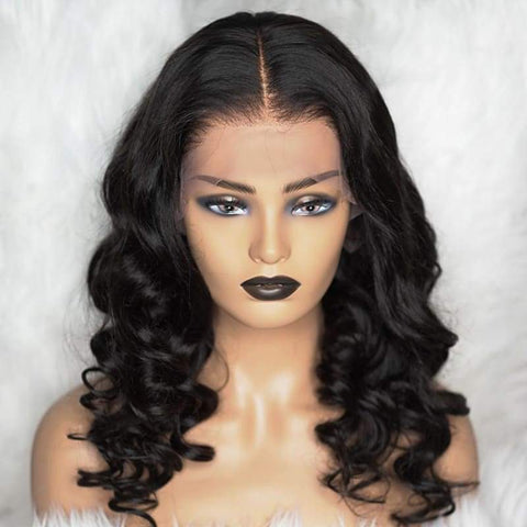 Brazilian Body Wave 360 Fake Scalp Lace Frontal Wig Human Hair Bleach Knots