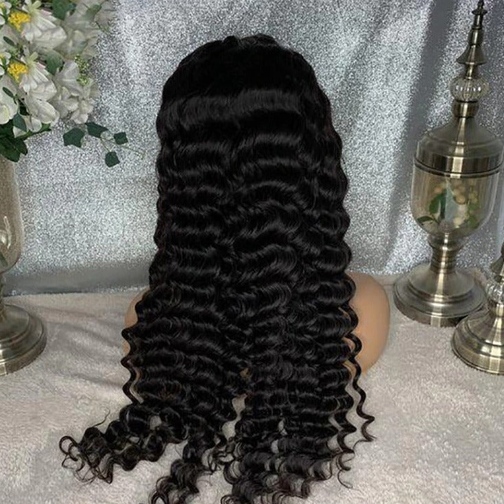 Super Preplucked Hairline Full Lace Deep Wave Swiss Lace Wig
