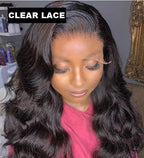 CLEAR LACE Natural Hairline Swiss Lace 13x6 Short Body Wave Lace Wig