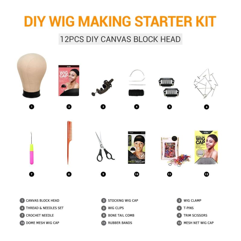 DIY Wig Making Kit 12 Pieces