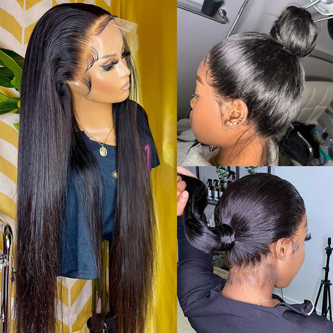Super Preplucked Hairline Full Lace Straight Swiss Lace Wig