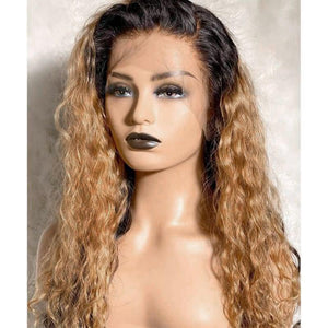 Honey Blonde Highlight Loose Wave Lace Frontal Wigs