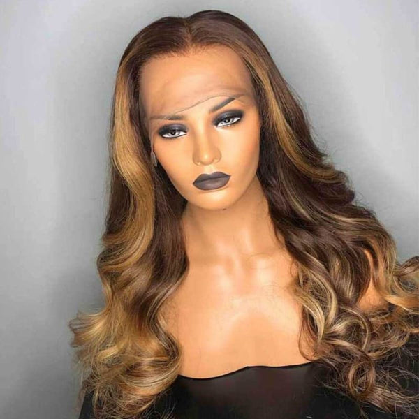 Honey Blonde Ombre Body Wave 360 Lace Frontal Wigs