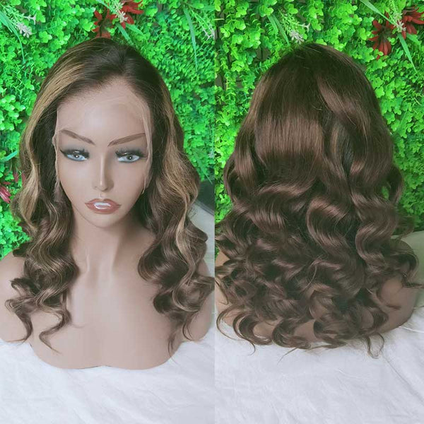 SUPER Pre-Plucked Hairline Swiss Lace Highlight Body Wave Lace Wig