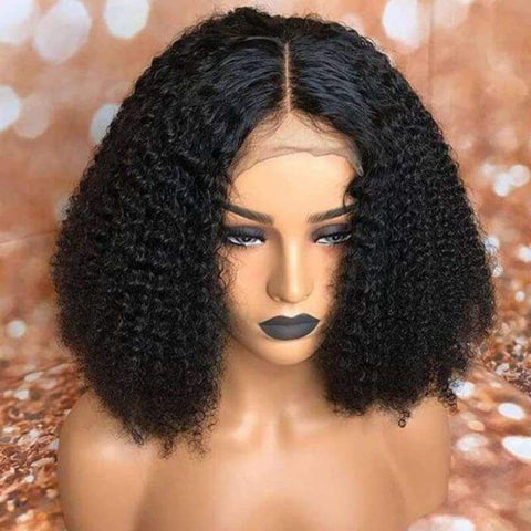 Kinky Curly Lace Front Bob Wigs
