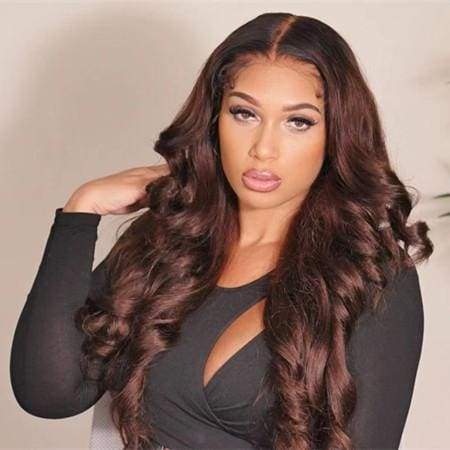 Ombre Brown Precolored Body Wave Lace Frontal Wig