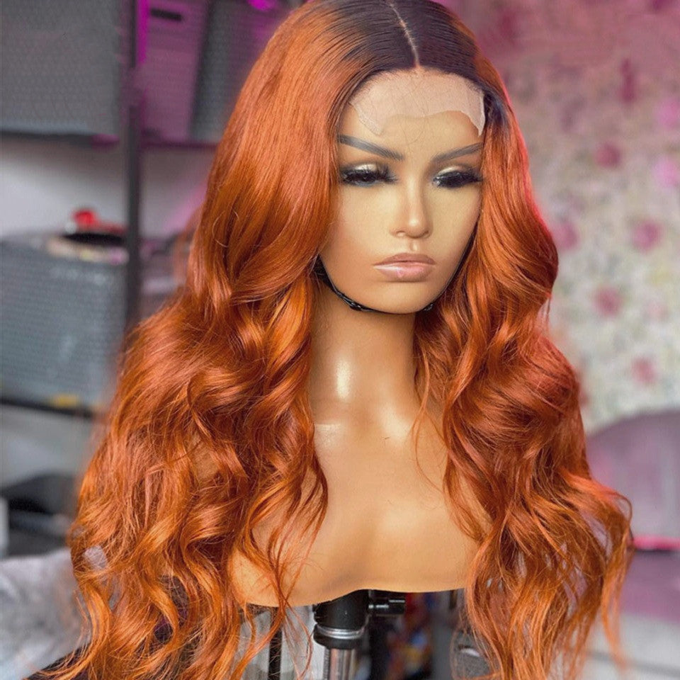 SUPER Pre-Plucked Hairline Swiss Lace Ombre GINGER Body Wave Lace Wig