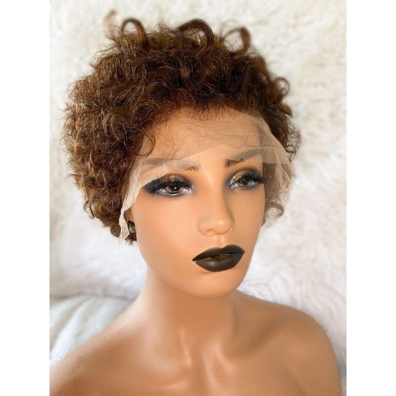 Pixy Cut Lace Front Curly Wigs