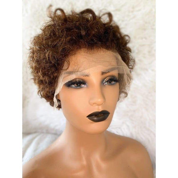 Pixy Cut Lace Front Curly Wigs