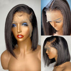 Silk Press Straight 360 Lace Frontal Pre-plucked Virgin Human Hair Bob Wig