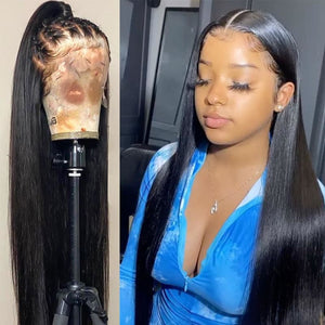Straight 360 Lace Front Wig Natural Hair Wigs Ponytail Wig