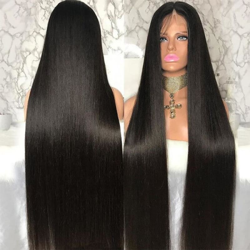 Straight 360 Lace Front Wig Natural Hair Wigs Ponytail Wig