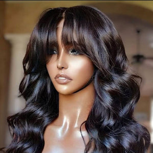 Swiss Lace 13x6 Body Wave Lace Wig with Bang