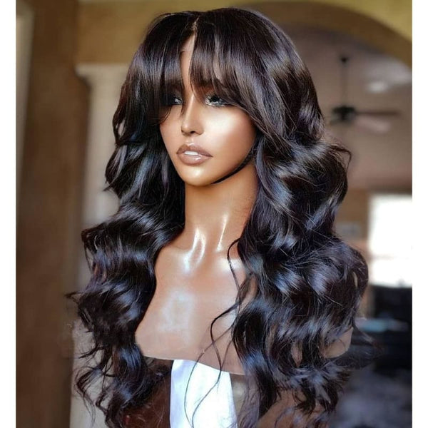 Swiss Lace 13x6 Body Wave Lace Wig with Bang