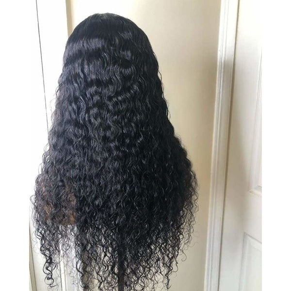 Water Wave 5*5 Swiss Lace Closure Wig Fake Scalp